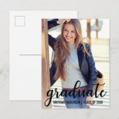 Aankondiging Afstuderen Modern Trendy Foto (Voorkant / Achterkant)