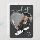 Aankondiging Afstuderen MODERN UNIGUE HEART LIJST (Voorkant)