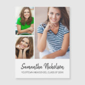 Aankondiging afstuderen Modern White 3 Foto (Voorkant)