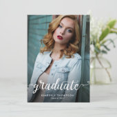 Aankondiging afstuderen moderne fotoscript (Staand voorkant)