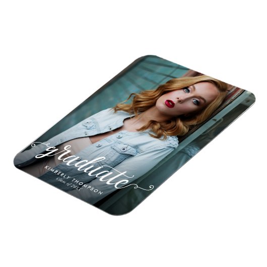 Aankondiging afstuderen moderne fotoscript magneet (Linkerzijde)