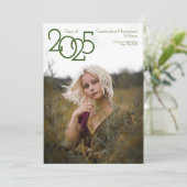 Aankondiging Afstuderen moderne groene foto (Staand voorkant)