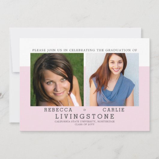 Aankondiging Afstuderen moderne siblings foto's (Voorkant)