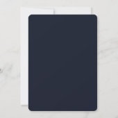 Aankondiging Afstuderen Navy Blue Elegant Monogram (Achterkant)