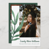 Aankondiging Afstuderen Palm Leaf Green Plant (Voorkant / Achterkant)