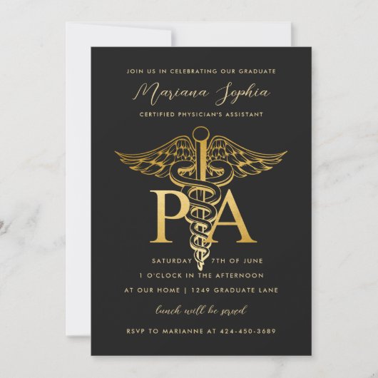 Aankondiging afstuderen Physician Assistant Zwart (Voorkant)