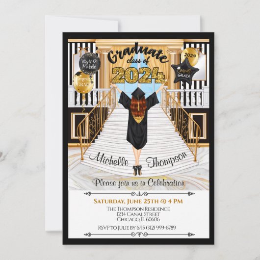 Aankondiging afstuderen uitnodiging (Voorkant)