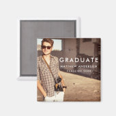 Aankondiging Afstuderen van Cool Modern Magneet (Voorkant / Achterkant)