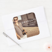 Aankondiging Afstuderen van Cool Modern Vierkante Sticker (Envelop)