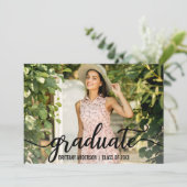 Aankondiging Afstuderen van modern script Foto (Staand voorkant)