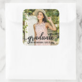 Aankondiging Afstuderen van modern script Foto Vierkante Sticker (Tas)