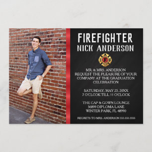 Aankondiging Afstuderen van Trendy Firefighter Sch