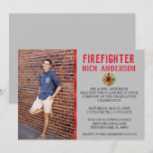 Aankondiging Afstuderen van Trendy Firefighter Sch (Voorkant / Achterkant)