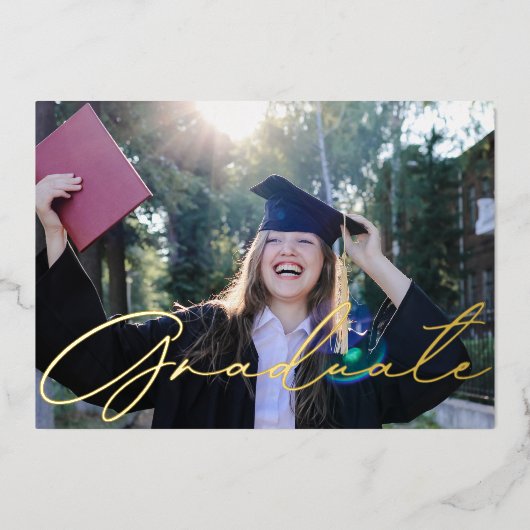 Aankondiging Afstuderen voor moderne Gold Calligra (Voorkant)