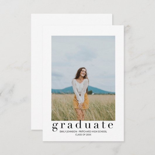 Aankondiging Afstuderen voor moderne typografie (Voorkant / Achterkant)