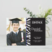 Aankondiging Afstuderen Wild Animal Print Zebra (Staand voorkant)