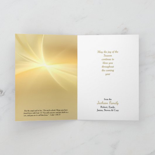 Aankondiging Angel kerstkaart (Binnen)