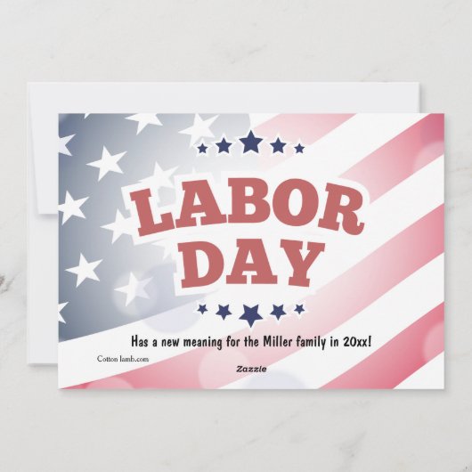 Aankondiging arbeidsdag foto geboorte (Achterkant)