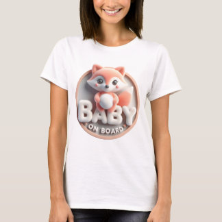 Aankondiging baby aan boord - Fox-Themd T-shirt