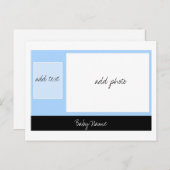 Aankondiging baby: Blauw (Voorkant / Achterkant)