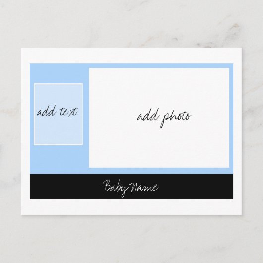 Aankondiging baby: Blauw (Voorkant)