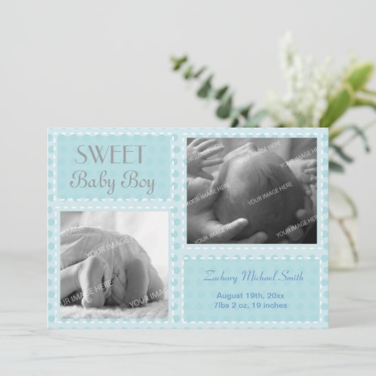 Aankondiging Baby Boy (Staand voorkant)