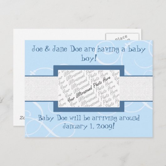 Aankondiging Baby Boy (Voorkant / Achterkant)