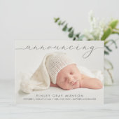 Aankondiging Baby Foto geboorteaankondigingen (Staand voorkant)