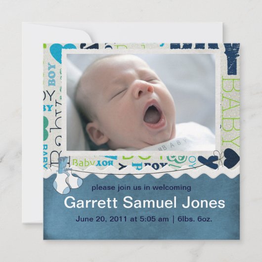 Aankondiging baby jongen (Voorkant)