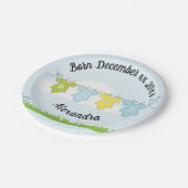 Aankondiging baby papieren bordje (Gekanteld)