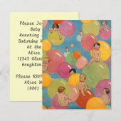 Aankondiging Baby shower partij (Voorkant / Achterkant)