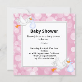 Aankondiging baby shower roze bruine zeemeermin