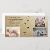 Aankondiging Beach Footprints Baby (Voorkant / Achterkant)