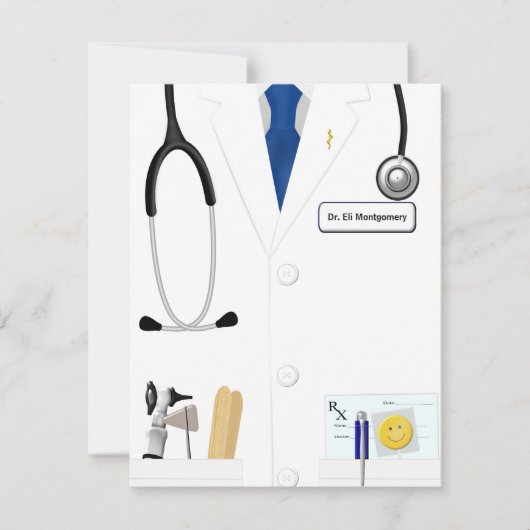Aankondiging blauw Stropdas nieuwe arts (Voorkant)