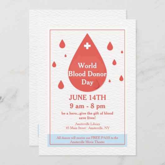 Aankondiging bloeddonatie (Voorkant / Achterkant)
