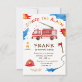 Aankondiging brandweerwagen brandweermotor (Voorkant)