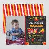 Aankondiging brandweerwagen brandweermotor (Voorkant / Achterkant)