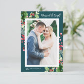 Aankondiging bruiloft foto kerstfeest (Staand voorkant)