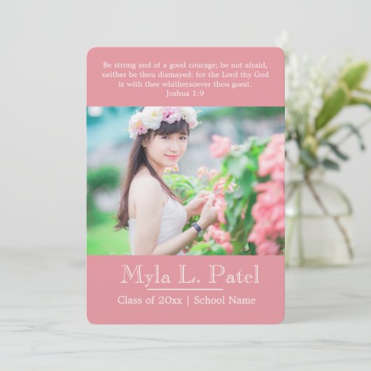 Aankondiging Christelijke Afstuderen Scriptfoto's (Staand voorkant)