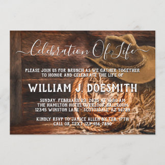 Aankondiging Cowboy Pet Memorial Service