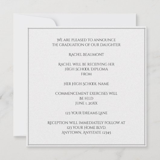 Aankondiging Diamond Afstuderen Tassel (Achterkant)