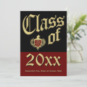 Aankondiging donkerrood Afstuderen (Staand voorkant)