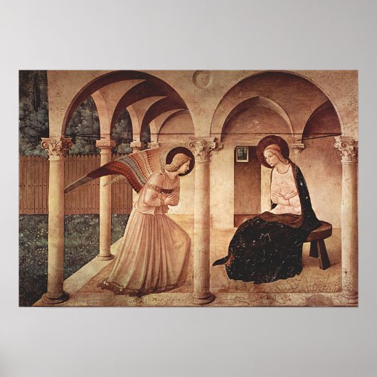 Aankondiging (door Fra Angelico) Poster (Voorkant)