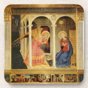 Aankondiging door Fra Angelico, Renaissance Fine A Bier Onderzetter