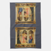 Aankondiging door Fra Angelico, Renaissance Fine A Theedoek (Verticaal)