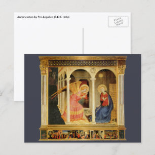 Aankondiging door Fra Angelico, Renaissance Schone Briefkaart