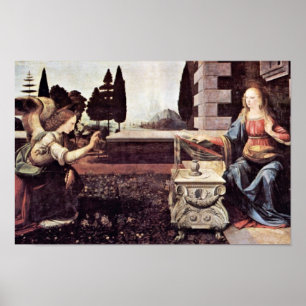Aankondiging door Leonardo da Vinci Poster