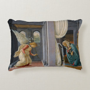 Aankondiging door Sandro Botticelli Decoratief Kussen