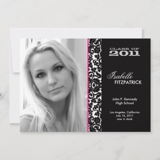 Aankondiging dramatisch Damask Afstuderen (Voorkant)