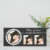 Aankondiging elk jaar~ zwart Afstuderen, 3 foto's (Staand voorkant)